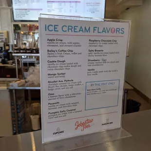 Ice cream flavours
