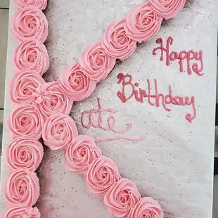 a pink rose letter k