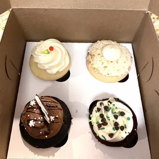coconut, wedding cake, chocolate, and red velvet
