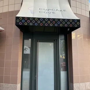 the entrance to the building