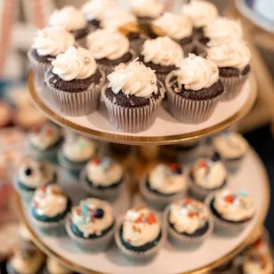 Mini ube, blue velvet, &amp; better than sex cupcakes