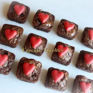 Mini Brownies for Valentine&apos;s Day dessert!