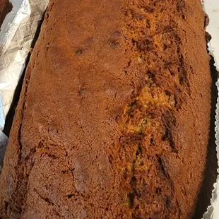 a loaf of chocolate cake