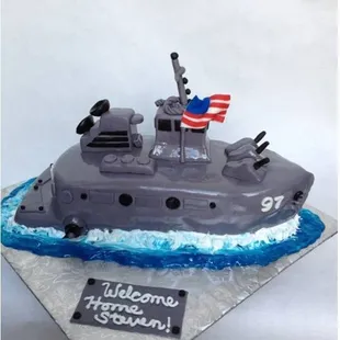 Navy Destroyer Custom Cake