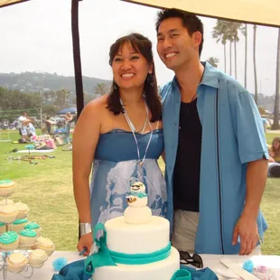 The cake was made by Cupcakery in San Diego.