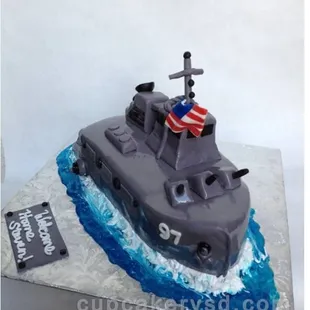 Navy Destroyer Custom Cake