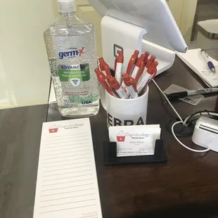 Checkout station. Cute pens, notepads, and cards!