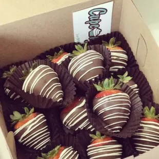 Strawberries dipped in Belgium chocolate