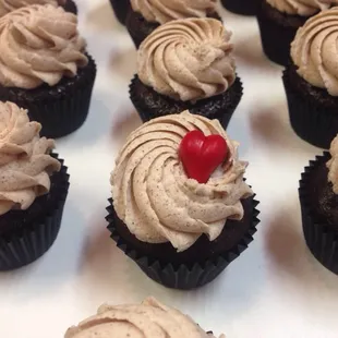 Henry's Handlebar Mustache (Chocolate cupcake filled with authentic Mexican chocolate ganache, topped with cinnamon buttercream)