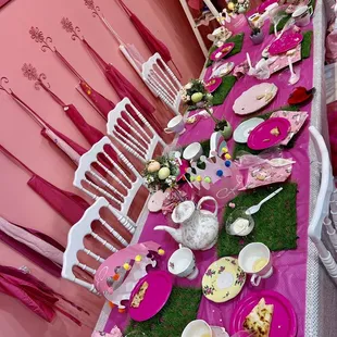 a table set for a tea party