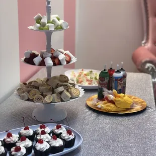 Who is ready for a Tea Party? Fruits, Veggie Cups, Turkey &amp; Cheese Pinwheels, Cookie Decorating, Cupcakes and more! @ Cupcakin' Bakery