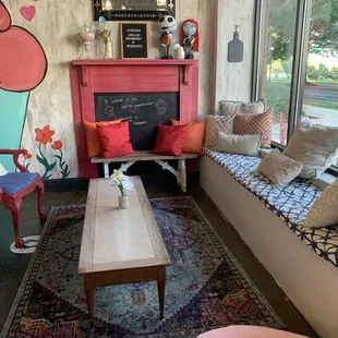 Sitting area at the front of the store