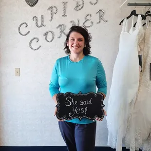 Our Cupid's Bride Ashley looks Gorgeous in the gown she chose and it fits her perfectly!!