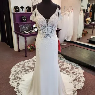 Our NEW Private Cupid's Collection Gown Belize, has a intricate floral lace that is absolutely stunning!!!