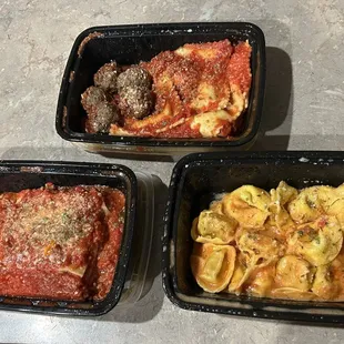 Lasagna, Ravioli and Tortellini