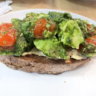 Avocado pesto toast