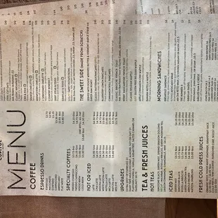 menu