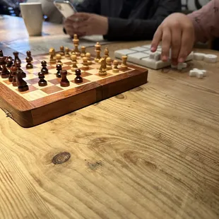 Chess Board &amp; Tic-Tac-Toe Board on beautiful long dining table