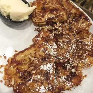 Sticky Bun French Toast with Salted Caramel, Pecans