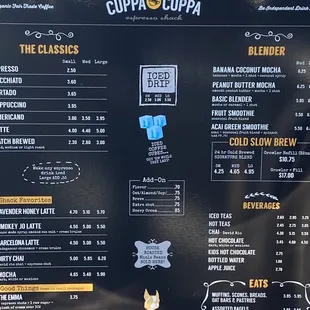 Menu board current oct 2021