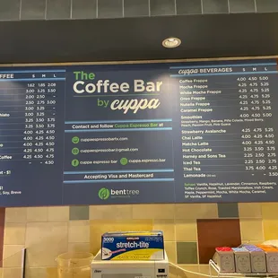 Cuppa menu