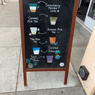 Super cute sandwich board &quot;menu&quot;&quot;.&quot;