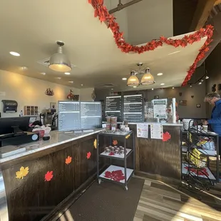 the interior of a coffee shop