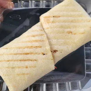 Egg &amp; Cheddar wrap with bacon