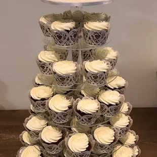 Wedding Cupcake and Cake Tower