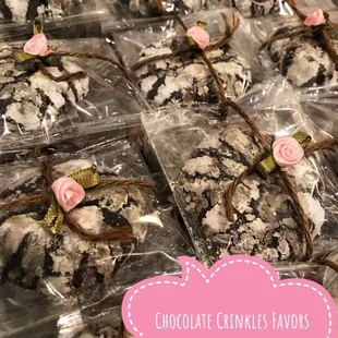 Home Made Soft Baked Chocolate Crinkles great for Wedding favors
