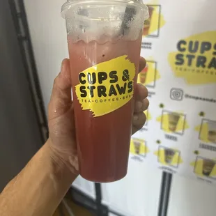Guava Boba tea with dragon fruit