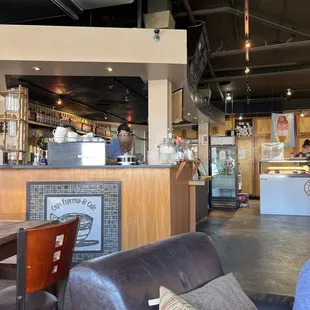 the interior of a coffee shop