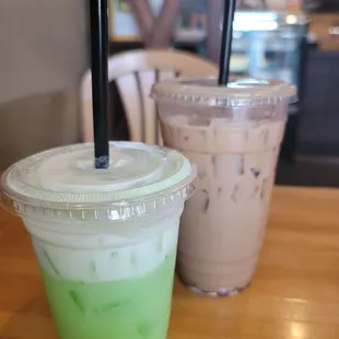 Green Apple Italian Soda &amp; Iced Dirty Chai Latte! Perfect bit of refreshment on a warm afternoon in Poulbo, WA!