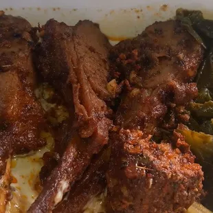 Lamb chops, mac and greens $23