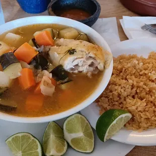 Caldo de pollo with rice on this day caldo was good. Went back following wkend &amp; it was terrible!