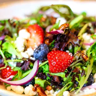 a close up of a plate of salad