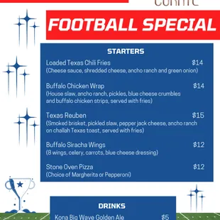 Game Day Menu