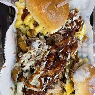 Homer Simpson Slider. Sliders with Swine fries. Mix and Match sliders.
