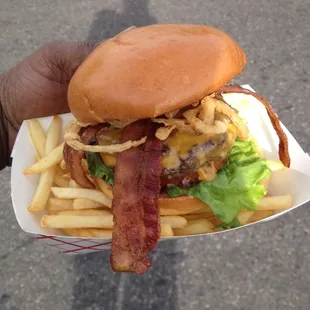 Bomb ass bacon cheddar burger