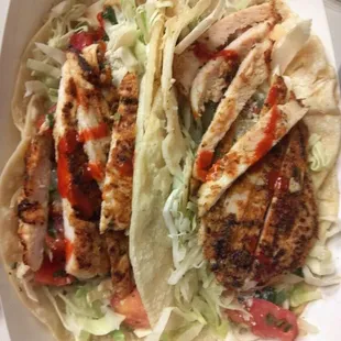 Daily special: chicken tacos.