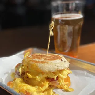 Breakfast Sandwich &apos;n Beer