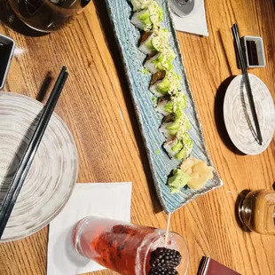 The sushi was light on the palette.