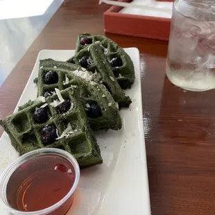 Protein Waffles - coconut and spirulina