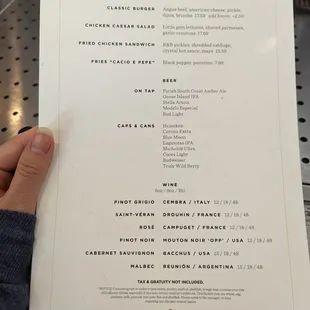 Menu part 1/2 as of 2/14/23