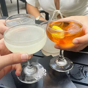 Daiquiri (left) and Champagne Cocktail (right)
