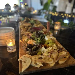 a platter of appetizers