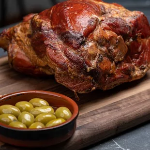 a ham and olives