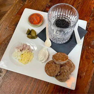 Smoked caviar. I was the first customer to order this! Chef McHugh presented it to me personally.