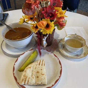 Soup and Jackfruit Tuna Sandwich Panini