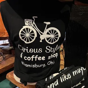 Items for sale in their store including this short